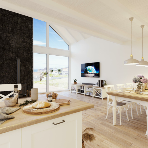 Wizualizacje architektoniczne 3d. Wizualizacje wnętrz. Dom nad morzem.