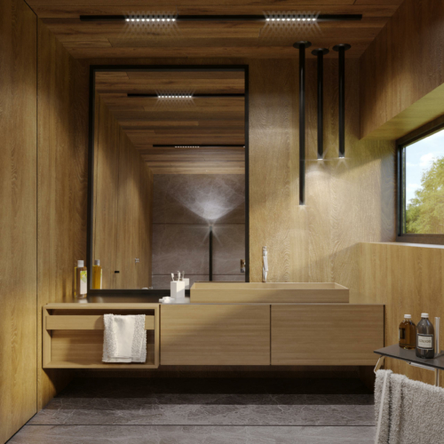 Wizualizacje architektoniczne 3d. Wizualizacje wnętrz. Nowoczesna łazienka.