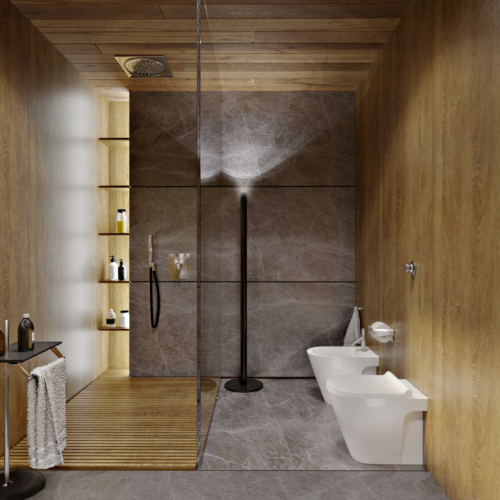 Wizualizacje architektoniczne 3d. Wizualizacje wnętrz. Nowoczesna łazienka.